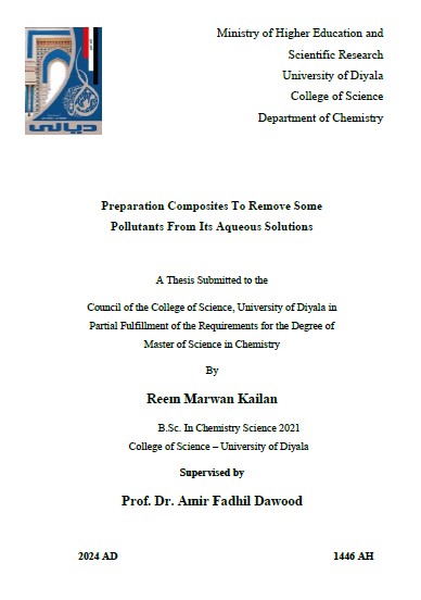 Read more about the article رسالة ماجستير ريم مروان / بعنوان: Preparation Composites To Remove Some Pollutants From Its Aqueous Solutions