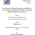 رسالة ماجستير حسام علي / بعنوان : دراســة طيفية لــعدد من المركـبات العـضوية ذات الــرابـطـة الـجسرية مع تحديد عدد من الحزم الأساسية والمركبة وتأثير درجة الحرارة على شدة الحزم في الدراسة التشخيصية والتحليلية